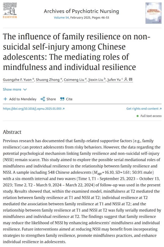 ԺӦ˶ŶӽʦSSCIڿArchives of Psychiatric Nursing